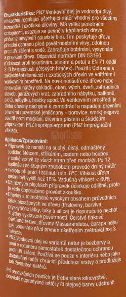 PNZ Vonkajší olej 2.5 l Wenge