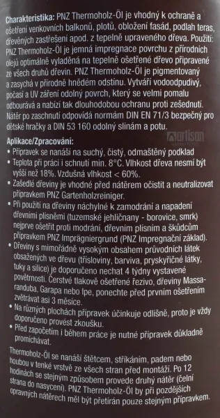 PNZ Olej na tepelne ošetrené drevo 2.5 l