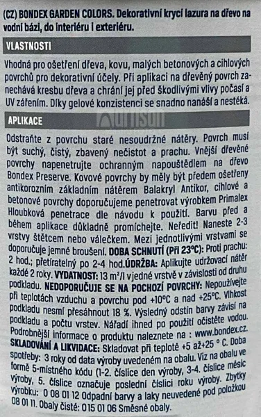 BONDEX GARDEN COLORS - Dekoratívna krycia lazúra anthracite 0,75 L