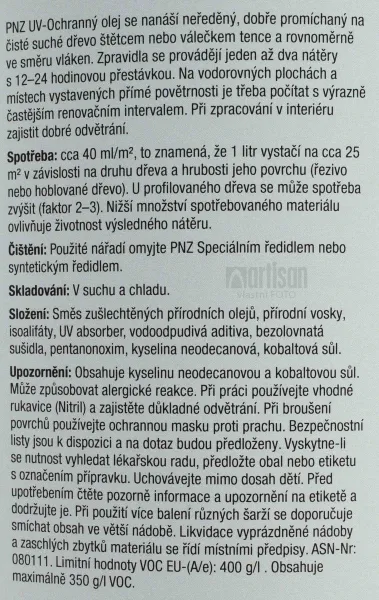 PNZ UV Ochranný olej pre exteriéry 2.5 l Bezfarebný