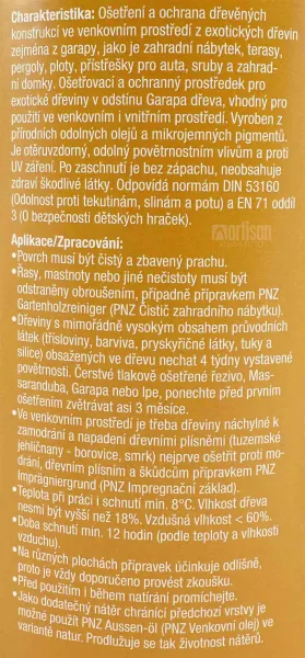 PNZ Špeciálny olej na drevo do exteriéru 0.75 l Garapa