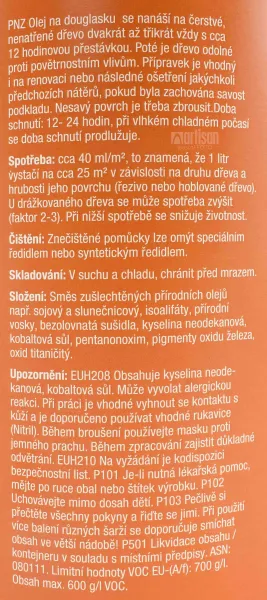 PNZ Špeciálny olej na drevo do exteriéru 2.5 l Douglaska