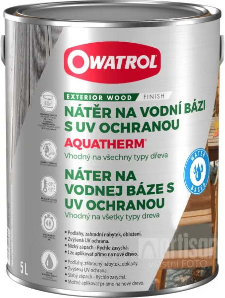 OWATROL Aquatherm - UV ochranný náter na drevené povrchy v interiéri a exteriéri 5 l Teak