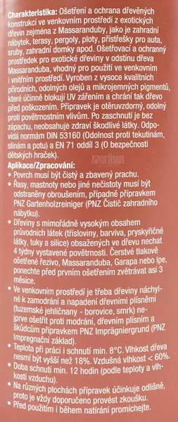 PNZ Špeciálny olej na drevo do exteriéru 0.75 l Massaranduba