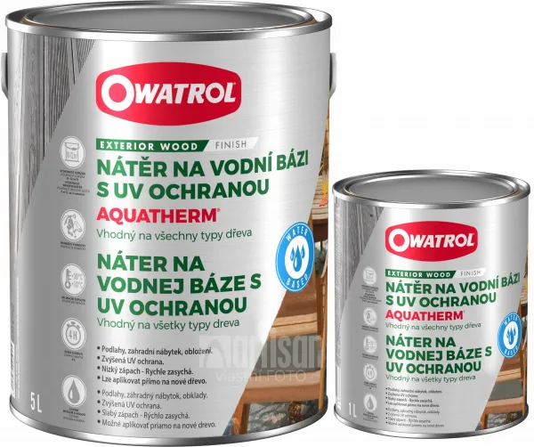 OWATROL Aquatherm - UV ochranný náter na drevené povrchy v interiéri a exteriéri 5 l Teak