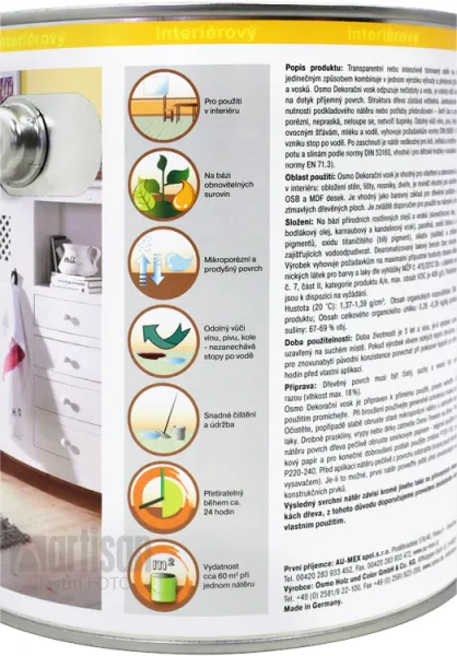 OSMO Dekoračný vosk transparentný 375 ml 3111 - biely
