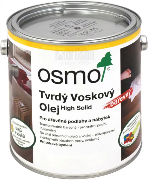 OSMO Tvrdý voskový olej farebný pre interiéry 2.5 l Čierny 3075