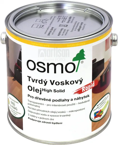 OSMO Tvrdý voskový olej Rapid pre interiéry 2.5 l Biely 3240