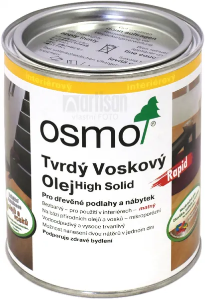 OSMO Tvrdý voskový olej Rapid pre interiéry 0.75 l Biely 3240