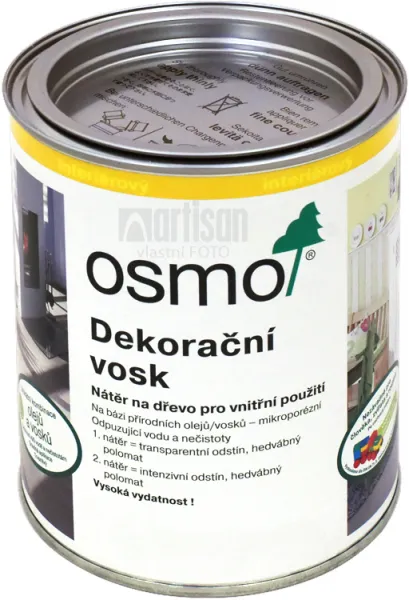 OSMO Dekoračný vosk - intenzívny 0,75 l 3186 - biely mat