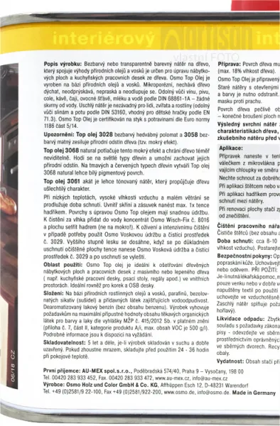 OSMO TOP OLEJ - Olej na pracovné dosky 3039 - grafit 0,5 L