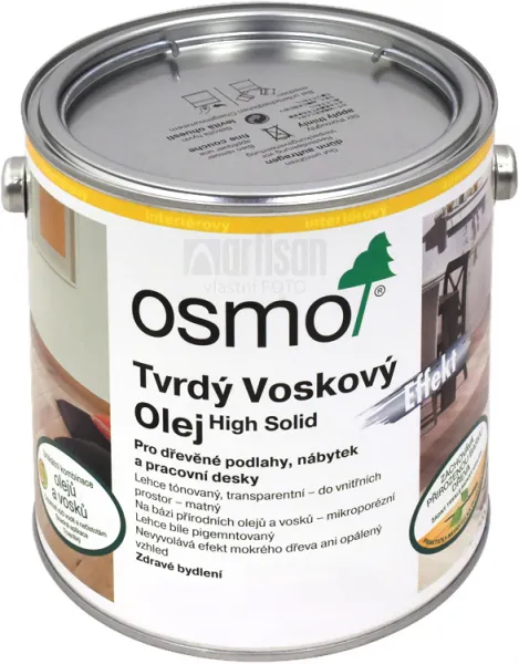 OSMO Tvrdý voskový olej Efekt pre interiéry 2.5 l Strieborný 3091
