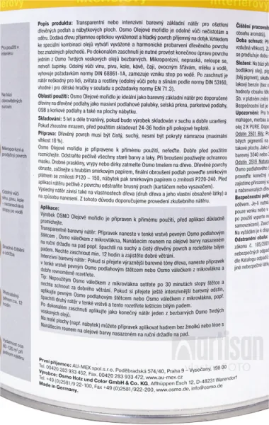 OSMO Olejové moridlo 1 l 3501 - biely