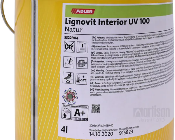 ADLER Lignovit Interior UV 100 - vodou riediteľná lazúra na drevo pre interiéry 4 l Grossglockner