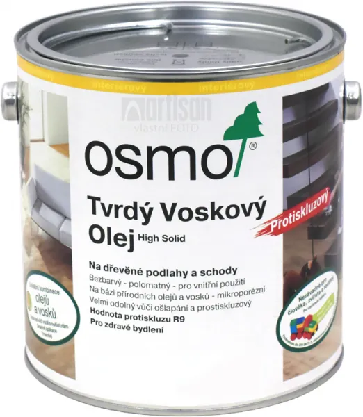 OSMO Tvrdý voskový olej protišmykový 2,5 l 3088 - bezfarebný polomat