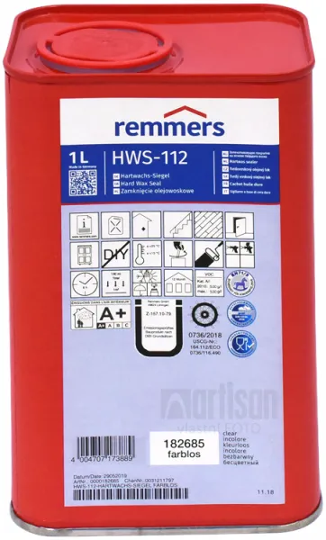 REMMERS HWS-112-Hartwachs-Siegel - tvrdý voskový lak pre interiér 1 l Bezfarebný