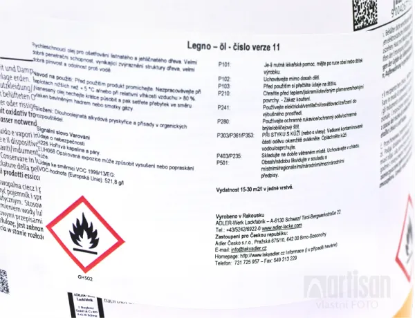 Adler Legno-Öl - rýchloschnúci olej na drevené obklady, podlahy aj detské hračky v interiéri 5 l farblos - bezfarebný legno ol