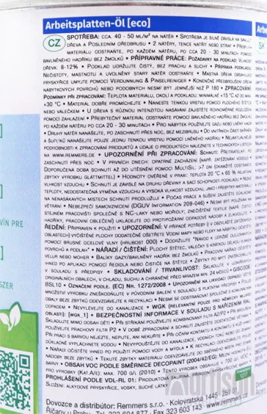 REMMERS - Olej na pracovné dosky ECO REM - farblos 0,75 L