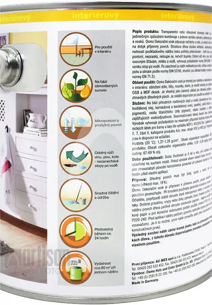 OSMO Dekoračný vosk transparentný 0.005 l Biely 3111 vzorka
