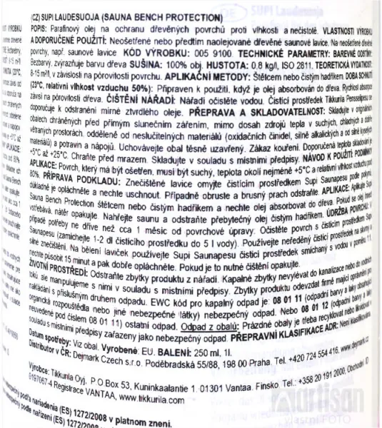 SUPI BENCH PROTECTION PAINT - olej na lavičky do sauny 1 l bezfarebný