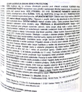 SUPI BENCH PROTECTION PAINT - olej na lavičky do sauny 1 l bezfarebný