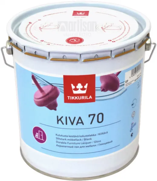 KIVA 70 - Nežltnúci lak na drevený nábytok v interiéri bezfarebný lesklý 2,7 L