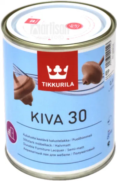 KIVA 30 - Interiérový nežltnúci lak na nábytok bezfarebný polomatný 0,9 L