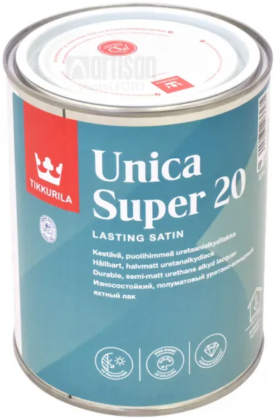 UNICA SUPER 20 - Odolný alkyd-uretánový lak bezfarebný polomatný 0,9 L