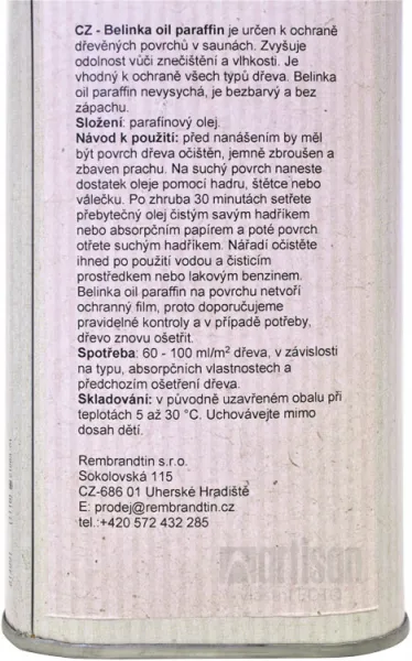 BELINKA Olej na drevo s parafínom bezfarebný 0,5 l