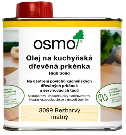 OSMO - Olej na kuchynské krájacie dosky 3099 - bezfarebný matný 0,5 l