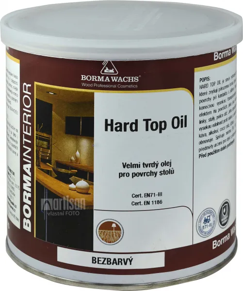 BORMA Hard Top Oil - tvrdý olej na dosky stolov 0.75 l Bezfarebný