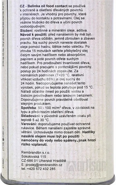 Olej Belinka na drevo Food contact 0,5l