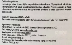 ADLER Holzlack - vodou riediteľný lak 0.125 l Lesklý