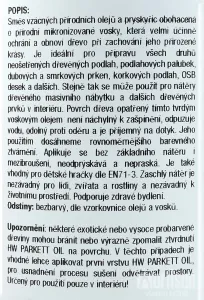 BORMA Hardwax Parkett Oil - tvrdý voskový olej na parkety 1 l Bezfarebný