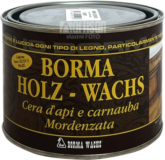 BORMA Holzwachs - krémový včelí vosk v paste 0.5 l Bezfarebný