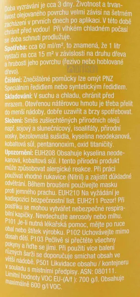 PNZ Olej na kuchynské dosky a nábytok 2.5 l Bezfarebný
