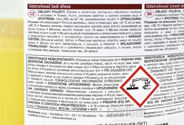 REMMERS HOLZ-ENTGRAUER - Odstraňovač zašednutia dreva REM - farblos 2,5 L