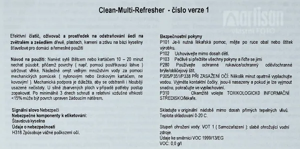 ADLER Clean Multi Refresher - čistič a odšeďovač 1 l