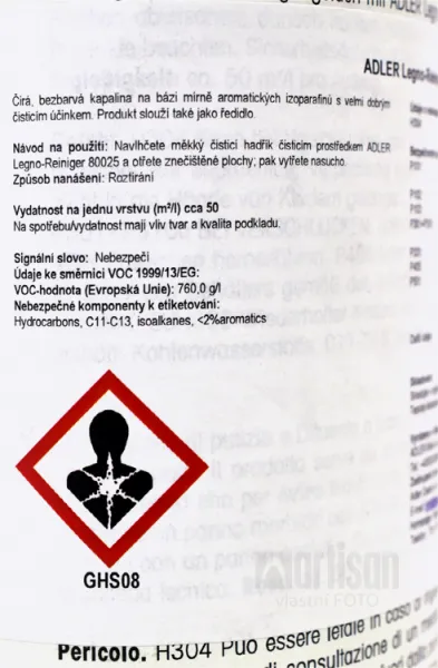 Adler Legno-Reiniger - riedidlo a čistiaci prostriedok na olejované povrchy dreva 1 l farblos - bezfarebný