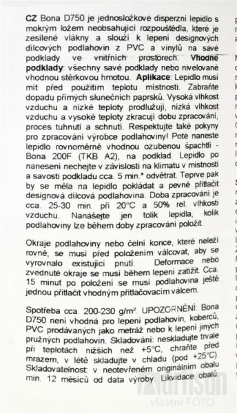 BONA Lepidlo D750 na vinyl a PVC 6 kg