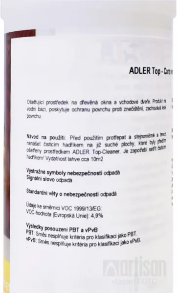 Adler Top Care - ošetrovací prostriedok na okná a dvere 250 ml