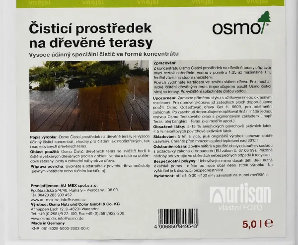 OSMO Čistič drevených terás - koncentrát 8025 bezfarebný 5 l