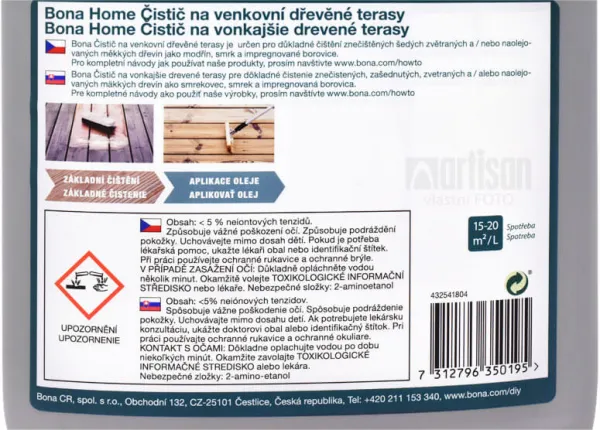 BONA Home Čistič na vonkajšie drevené terasy 4 l Bezfarebný