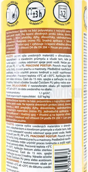 SOUDAL PU lepidlo na drevo 66A 750 g