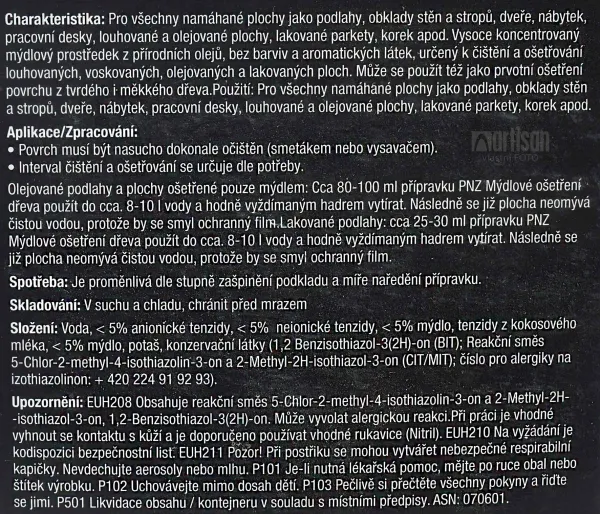 PNZ Mydlový čistič drevených podláh v interiéri 2.5 l