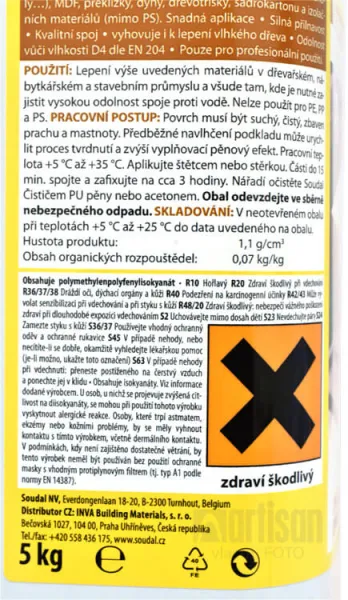 SOUDAL PU lepidlo na drevo 66A 5 kg