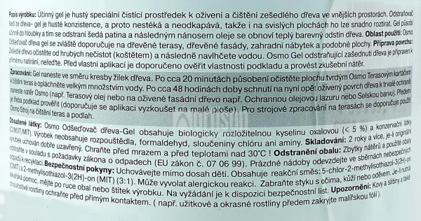 OSMO Odšeďovač dreva Gel 2.5 l 6609
