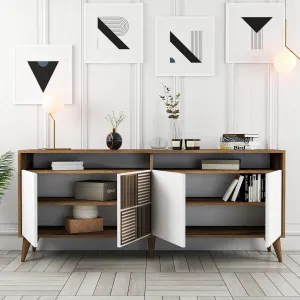 TV stolík MILAN, 180 x 78,6 x 35 cm, orech, biela