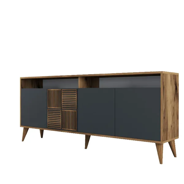 TV stolík MILAN, 180 x 78,6 x 35 cm, orech, antracit