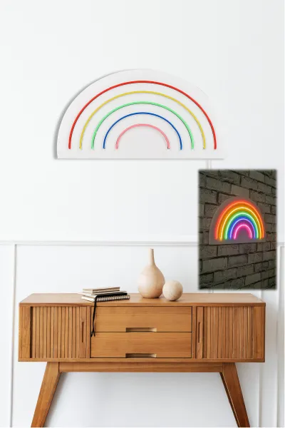 Dekoratívne LED osvetlenie, DUHA, 50 x 26 x 2 cm